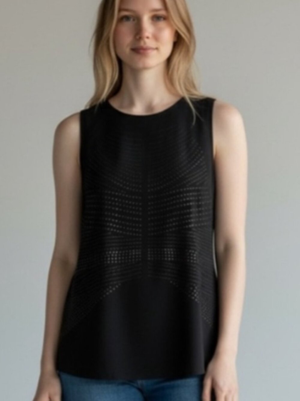 A.L.C. Gunmetal Studded Silk Tank – Black – XS